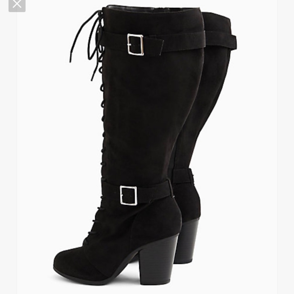 Torrid Black Faux Suede Knee High Boots Size 9 W